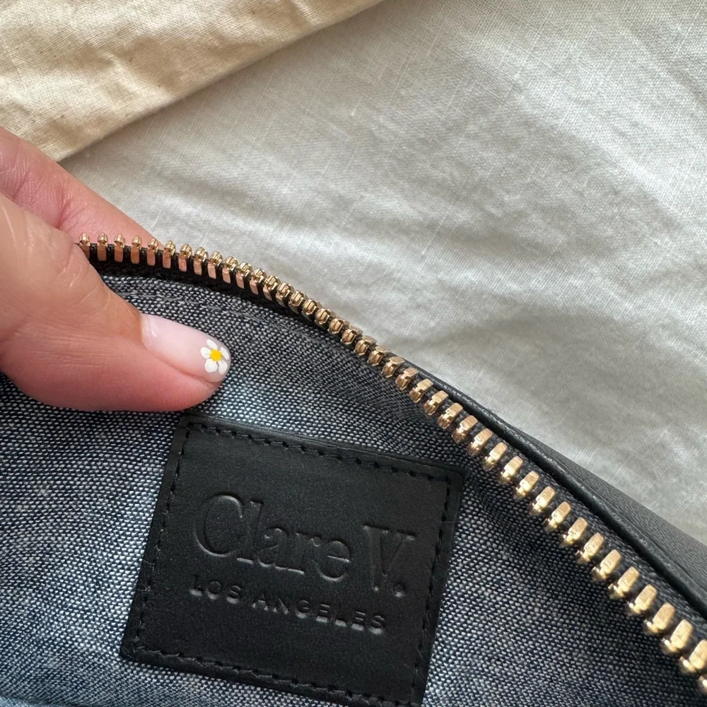 Clare V Black Leather Wallet Clutch with silver studs NWOT - Picture 5 of 8